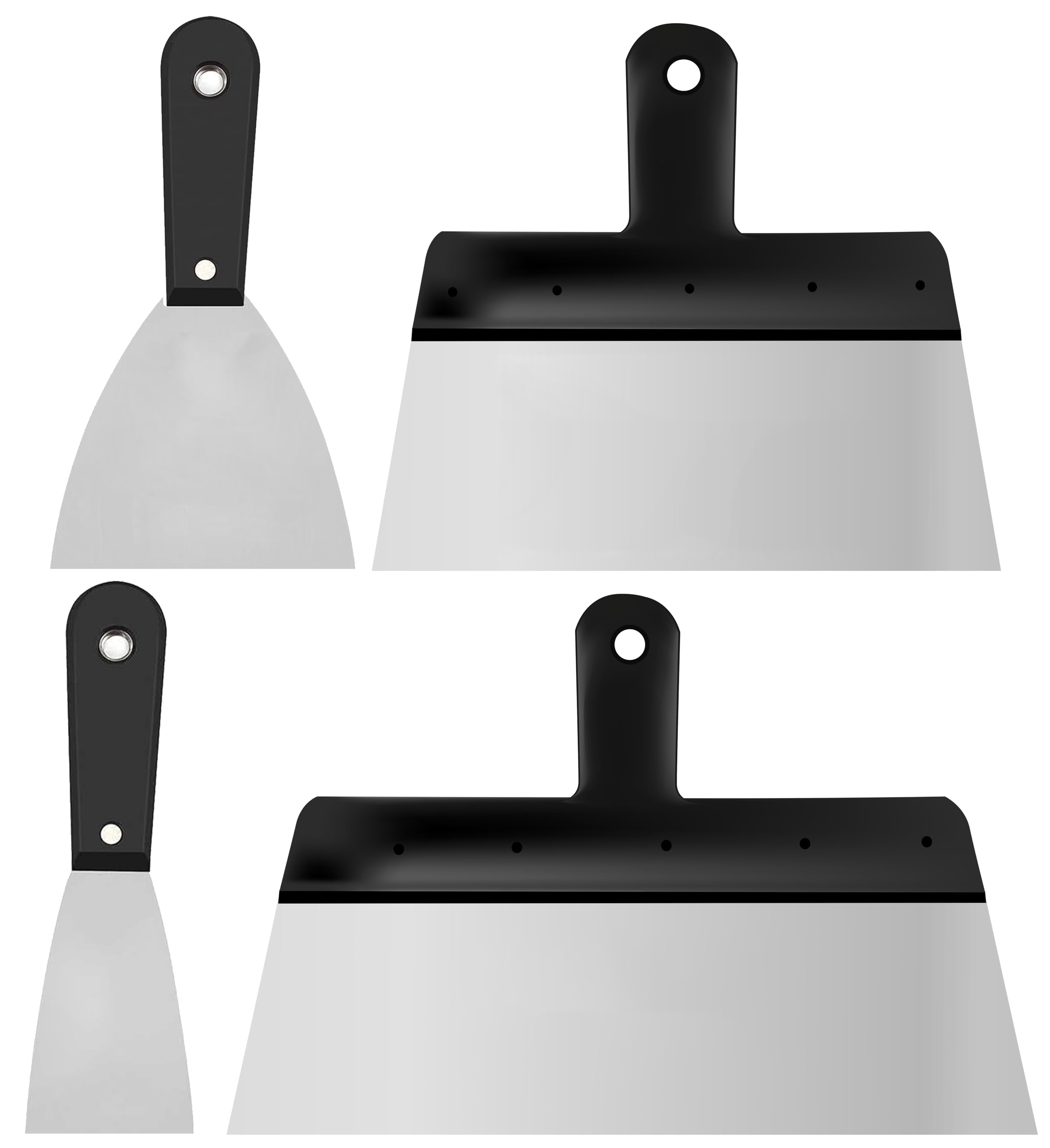 Heybit Steel Putty Knife Set | Pack of 4(2” 4” 6” 8") Putty Scraper Tool for Drywall Finishing, Plaster Scraping, Decals, Wallpaper, Mixing, Cutting & Other Uses (B0CL2MNHS5) Amazon Price History, Amazon Price Tracker