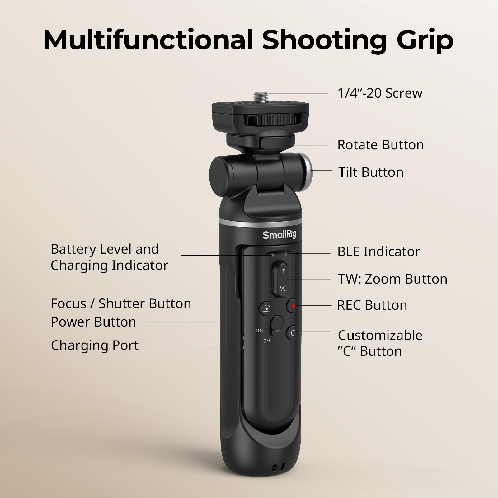 その他 SmallRig SR-RG2 SmallRig SR-RG2 Wireless Camera Grip - Selfie Stick, Tripod