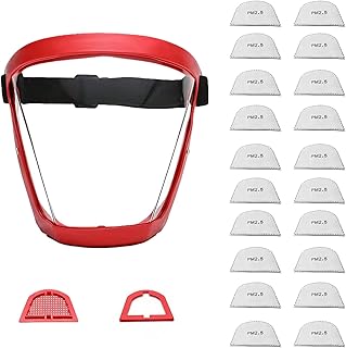 Protetores faciais para o trabalho, rosto completo, para bater no rosto, com 20 filtros