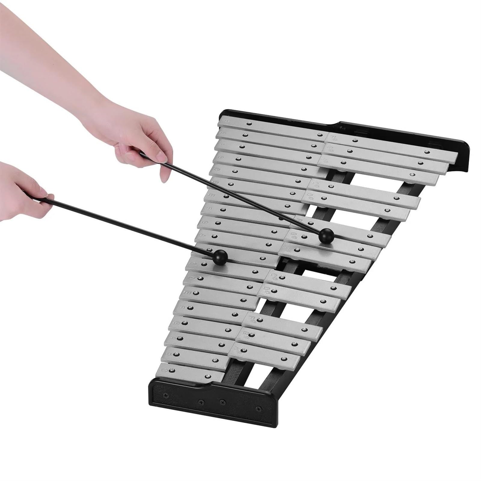 Xylophone Xylophone Glockenspiel 32 Notes Base En Bois Barres En Aluminium Massif Avec Maillets Et Sac De Transport