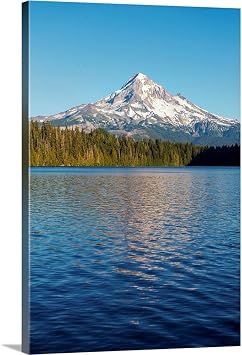 CANVAS ON DEMAND Lost Lake with Mount Hood, Portland, Oregon Canvas Wall Art Print by Circle Capture, Home Decor, Nature Artwork, 20" x30in