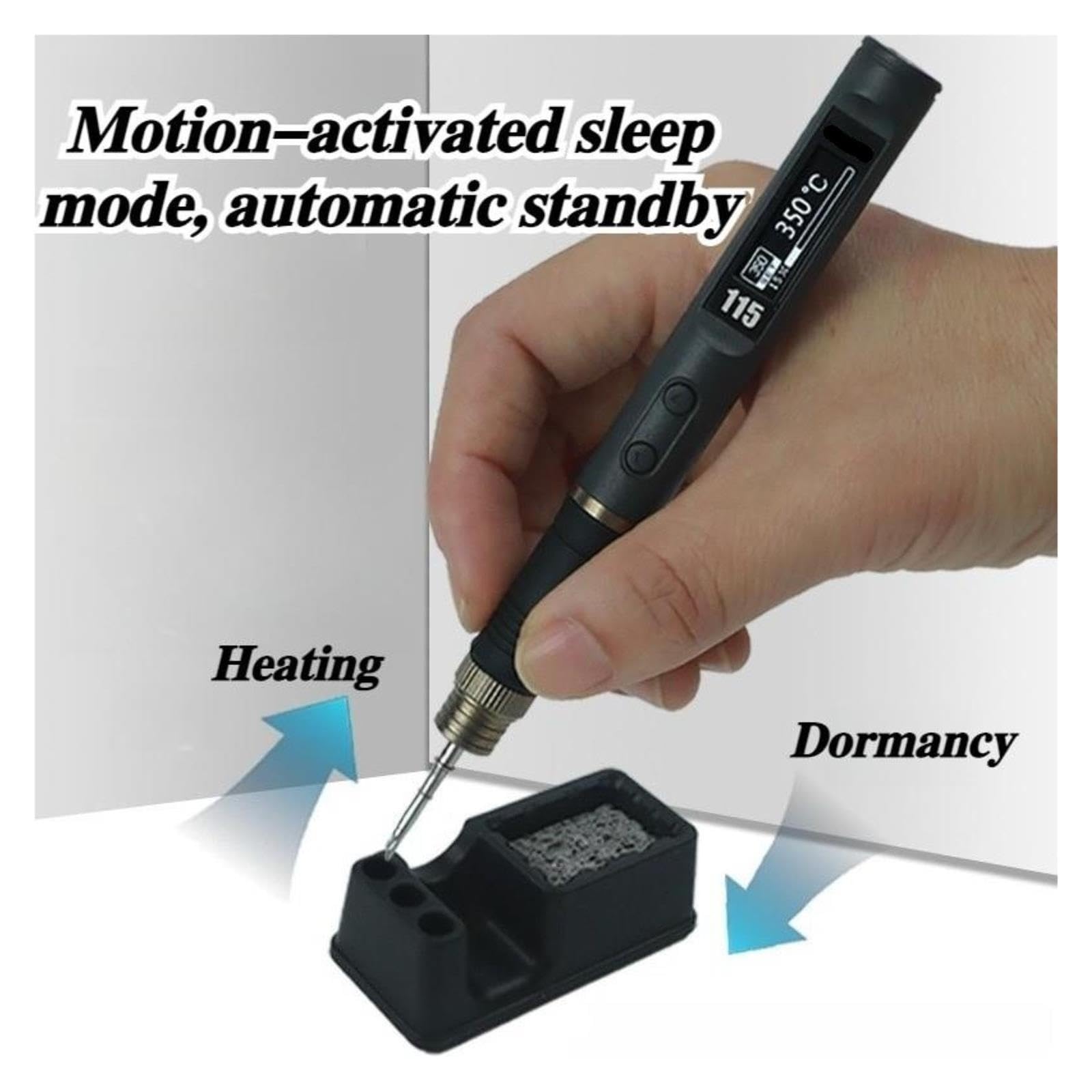 Stazione di Saldatura, Kit di strumenti riparazione per saldatura precisione a temperatura costante per saldatore elettrico portatile intelligente(P115)