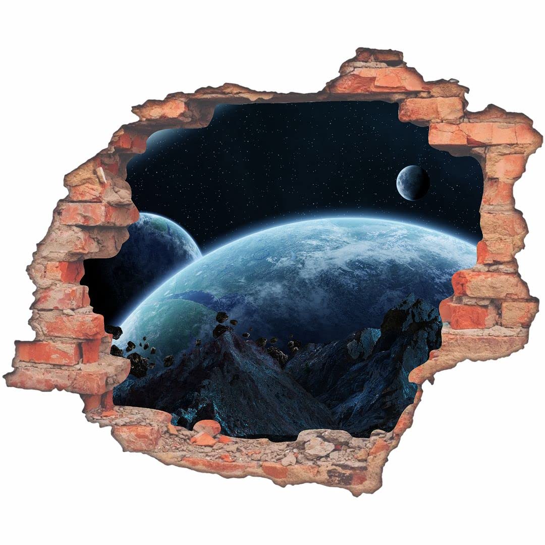 KREEPO Hole Brick View of Space 3D Look Eye-Catching Wall Sticker Self-Adhesive, Waterproof Vinyl for Home/Office Decor Item Multicolour Size (75CM X 90CM)_K38 (B09RWW659L) Amazon Price History, Amazon Price Tracker