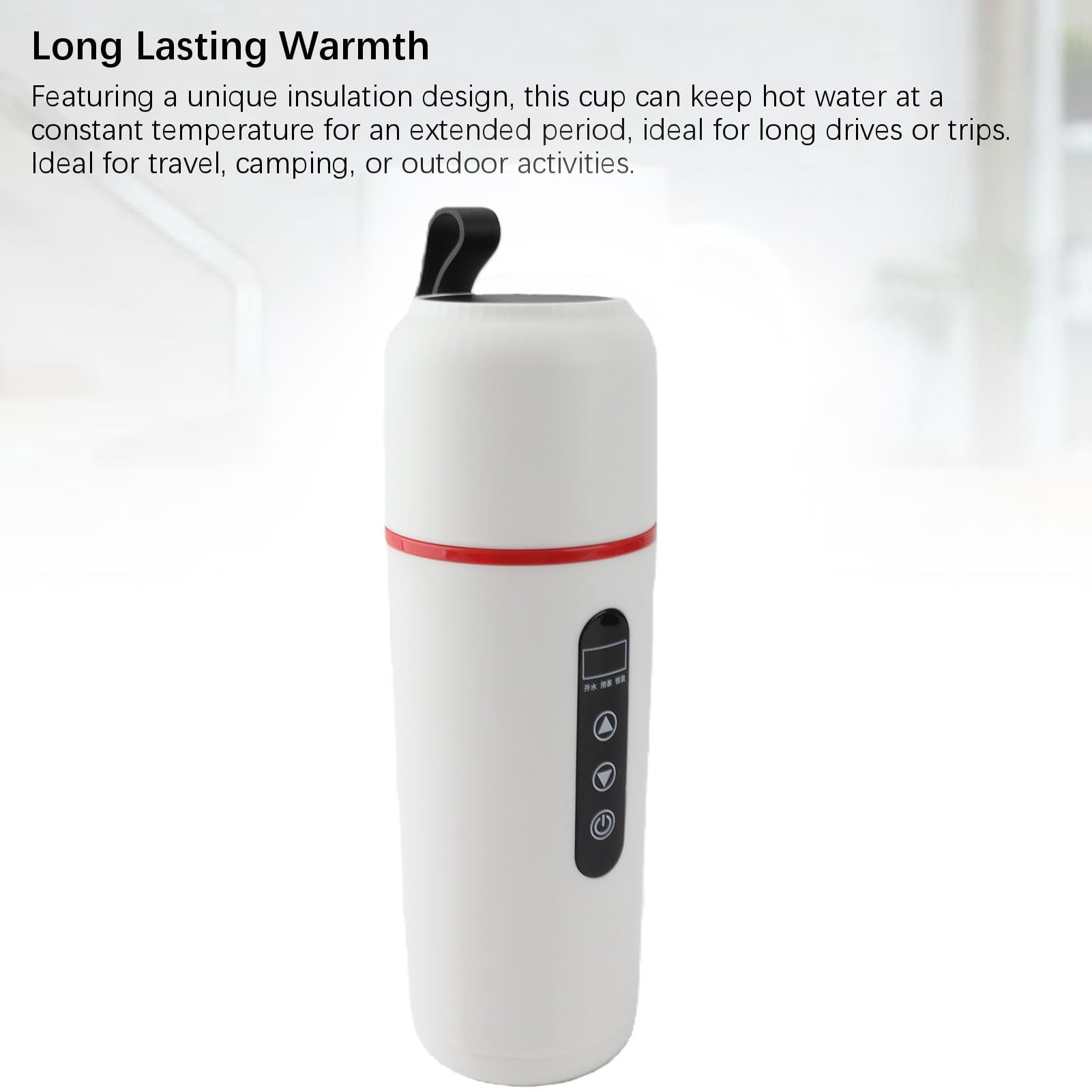 Hervidor Eléctrico para Coche Acero Inoxidable 316 Taza de (WHITE)