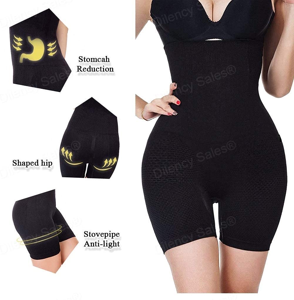 Dilency Sales® Tummy Tucker Waist Shapewear with Anti Rolling Strip Control Panties (Free-Size Fits 32-36) (Tummy Black) 1