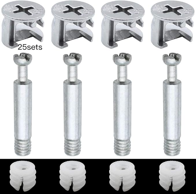 DXLing 25 Sets of Furniture Connection Fitting Ø14.5mm Screw Eccentric