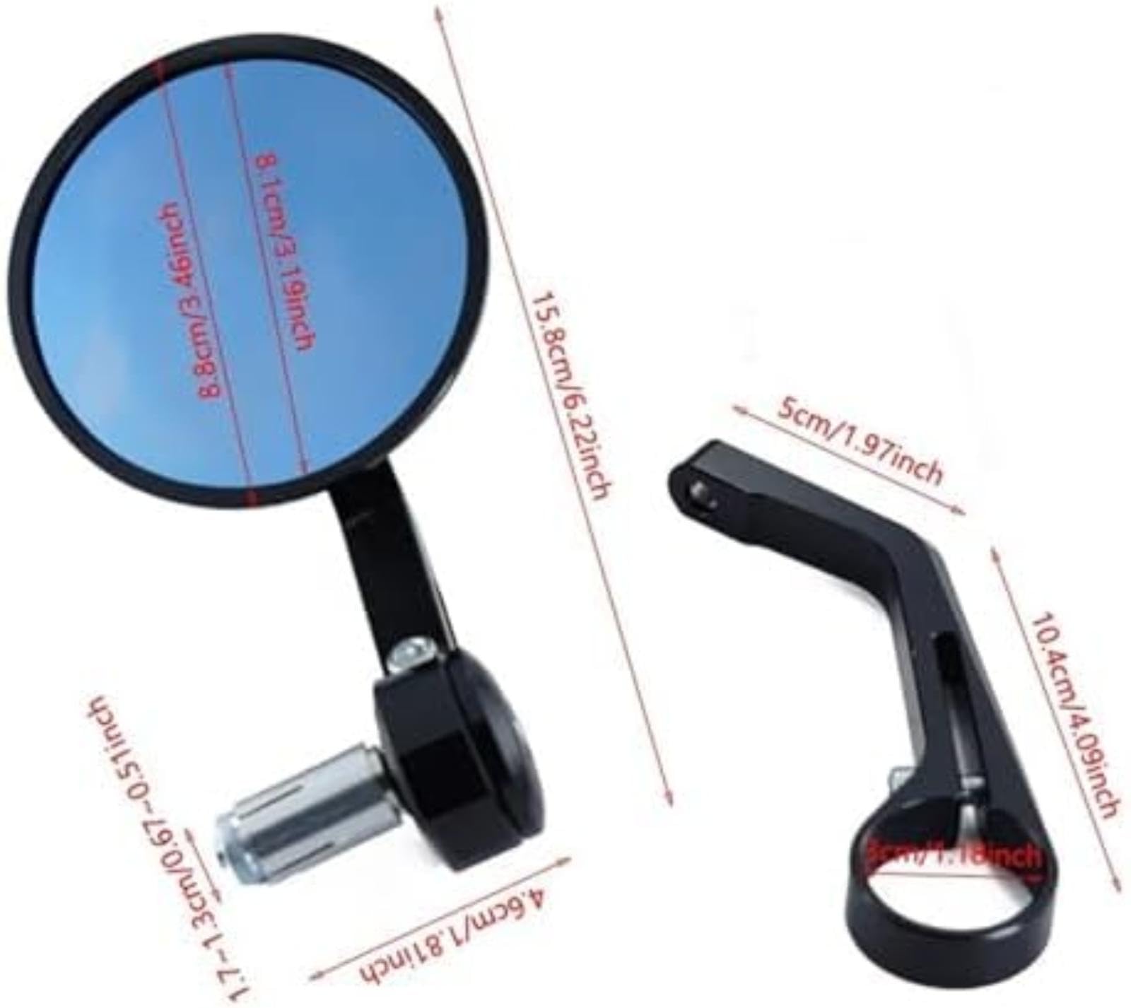Lusterka tylne motocykla, dla Ducati, dla Scrambler 400 800 1100 2014-2019 1 para 7/8 22Mm koniec kierownicy Retro końcówka kierownicy lusterko wsteczne Cnc Lusterko wsteczne (Black)