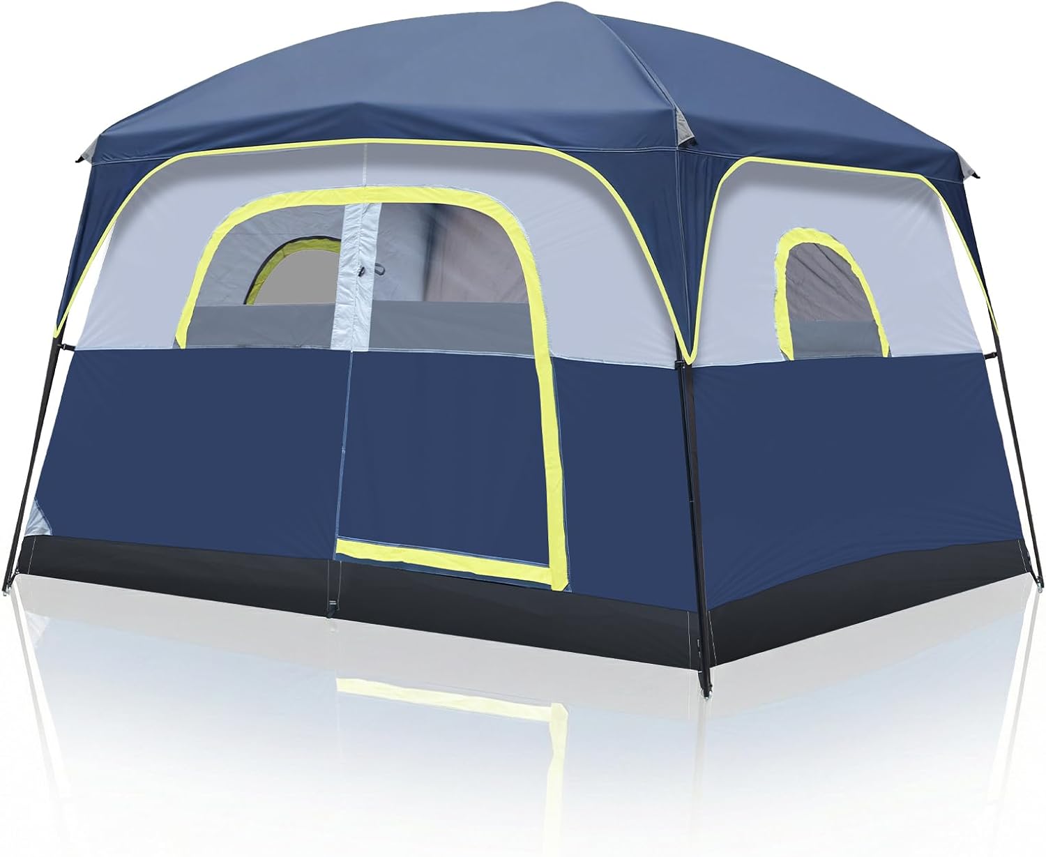 Outvita 6 Person Camping Tent with Carry Bag, Waterproof Windproof Easy Setup, Portable Family Camping Tent with 1 Mesh Door & 5 Large Mesh Windows, 10'X9'X83in