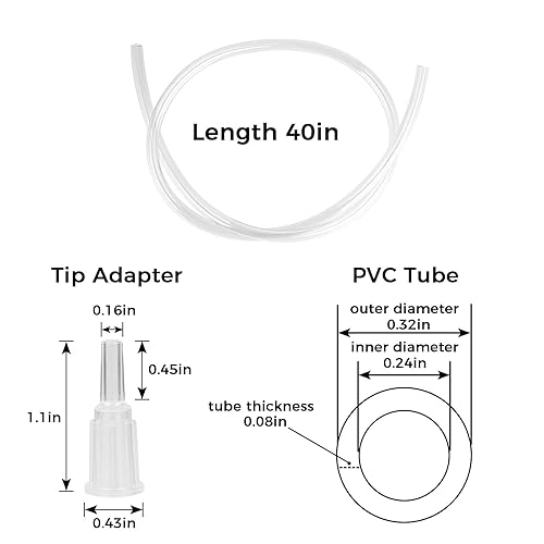 Miniatura 4 de Paquete de 4 jeringas de 68fl oz jeringas de plástico grandes con tubo de plástico práctico de 40 pulgadas para laboratorios científicos riego
