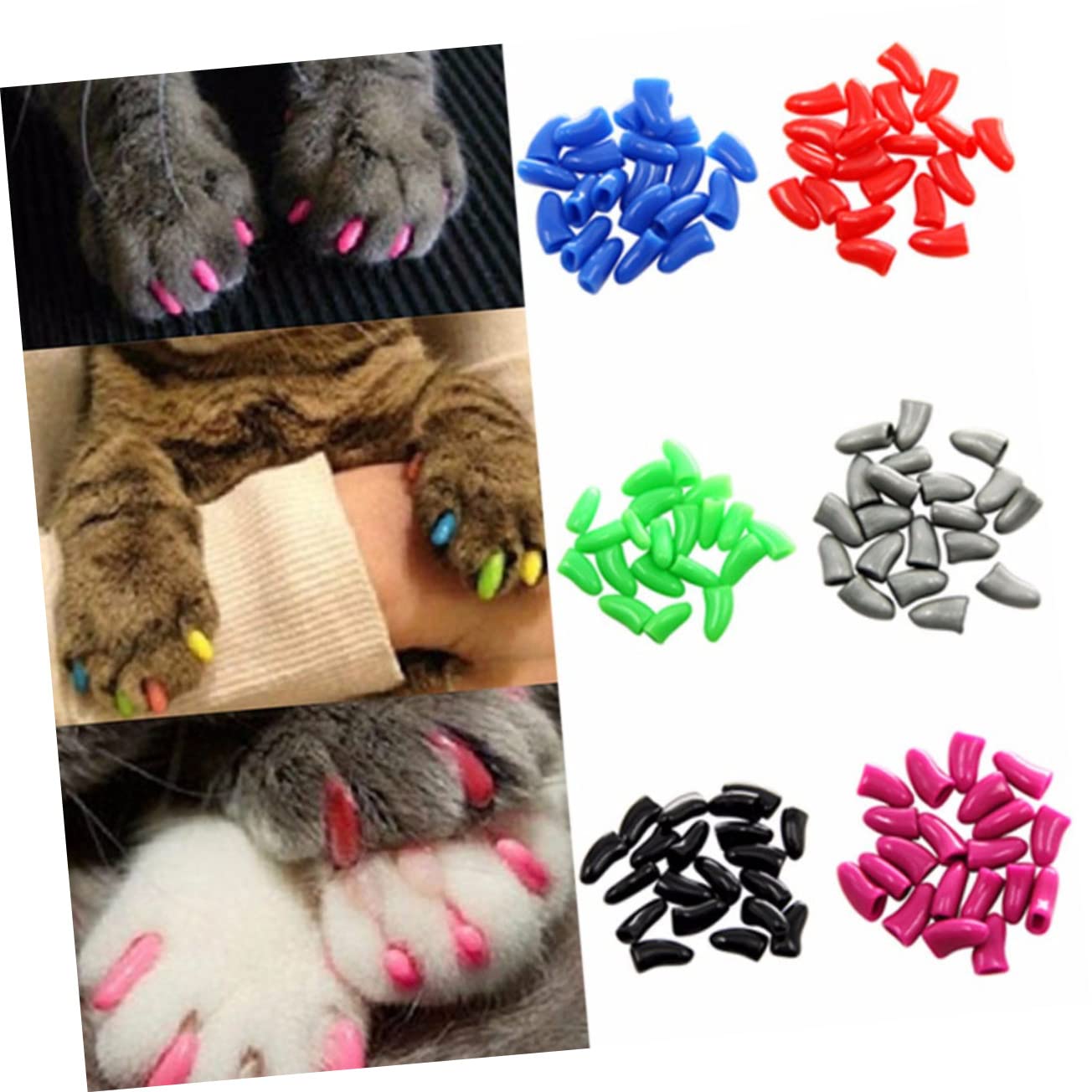BESPORTBLE 420stücke Teiliges Katzenkrallenabdeckungen Schutz Für Katzenkrallen Zufälligen Farben Weicher Und Bequemer Krallenschutz Für Möbel Und Haustiere