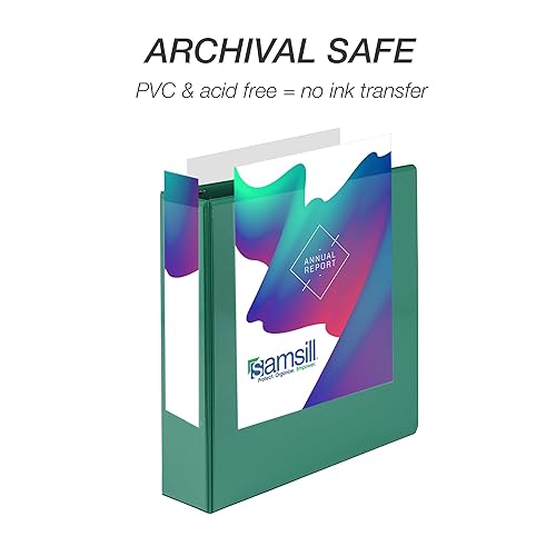 Vista 246 de Samsill (MP128567) - Carpeta de 3 anillos redondos de 2 pulgadas, fabricada en los EE. UU., con cubierta transparente personalizable para insertos
