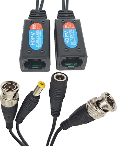 Miniatura 4 de 4 pares de transmisor pasivo de video balun RJ45 HD-CVITVIAHDCVBS 8MP conector BNC a RJ45 red transceptor para CCTV seguridad DVR sistema de cámara