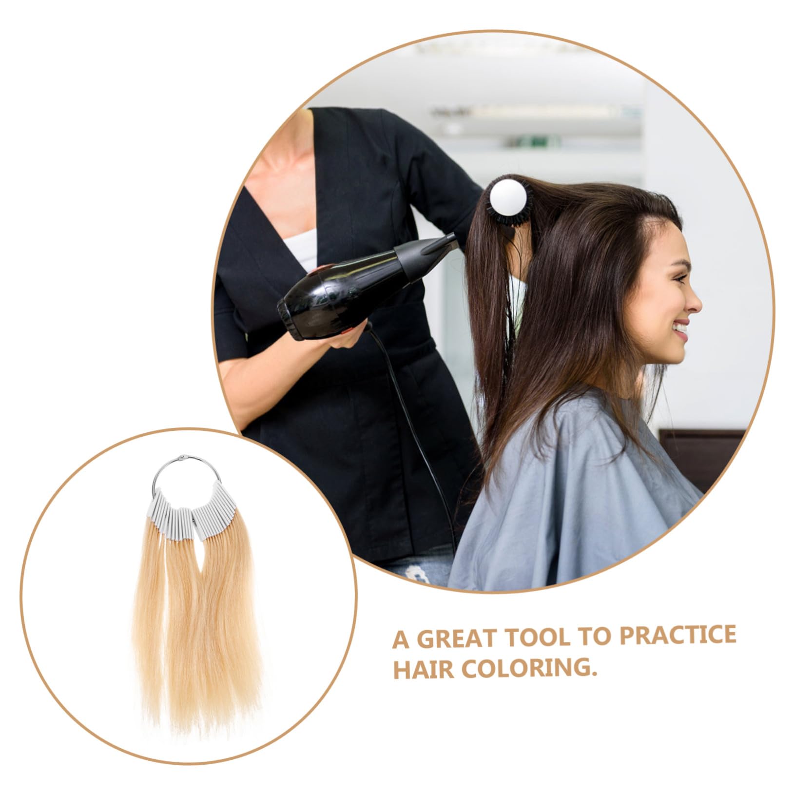 Gatuida Kit de Test de Coloration Cheveux et Fil Haute Température 30 Pièces avec Mèches Jaunes en Plastique pour Formation Coiffure Salon Professionnel