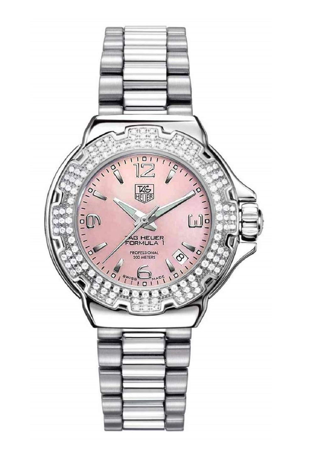 TAG Heuer Women's WAC1216.BA0852 Diamond Pink Dial Formula One Watch