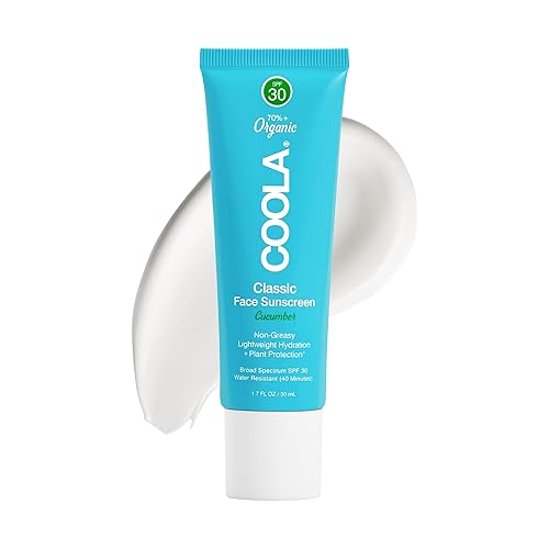 COOLA Loción de protección solar facial orgánica SPF 30, protección solar probada por dermatólogos, cuidado de la piel para protección diaria,