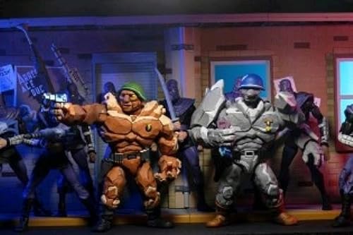 NECA Teenage Mutant Ninja Turtles - Juego de figuras de acción coleccionables Traag & Granitor de 7 pulgadas
