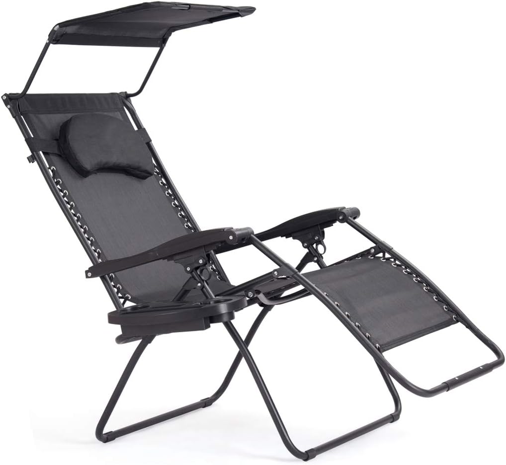 Amazon.com : S AFSTAR Zero Gravity Chair with Shade Canopy, Reclining ...