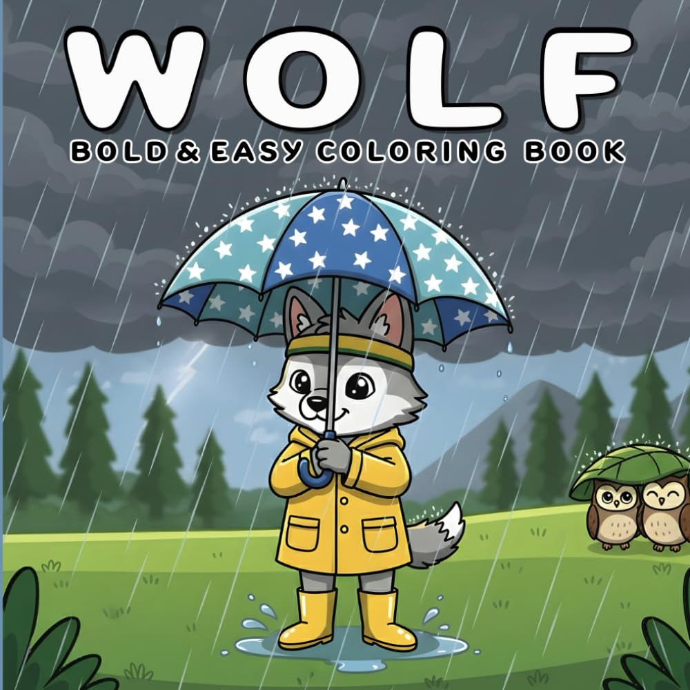 Wolf Coloring Book: Easy and Bold Coloring Pages Featuring Beautiful Wolf for Teens and Adults, Relax and Unwind