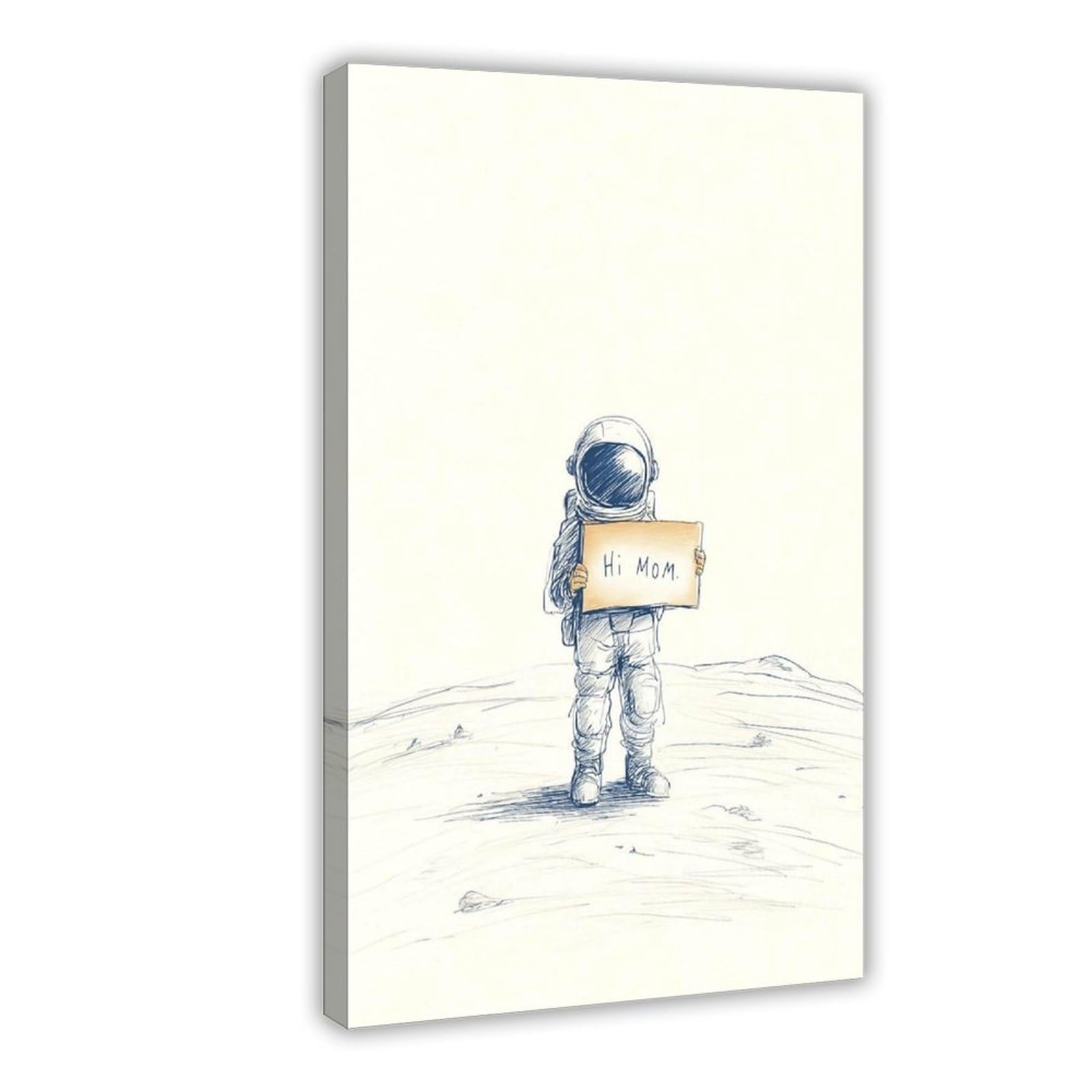 Ywtjax Frame-Style Astronaut Poster Canvas Poster For Living Room Decor Gift