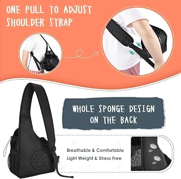 Lukovee Pet Sling, Hands Free Hard Bottom Papoose for Puppy Small Dogs