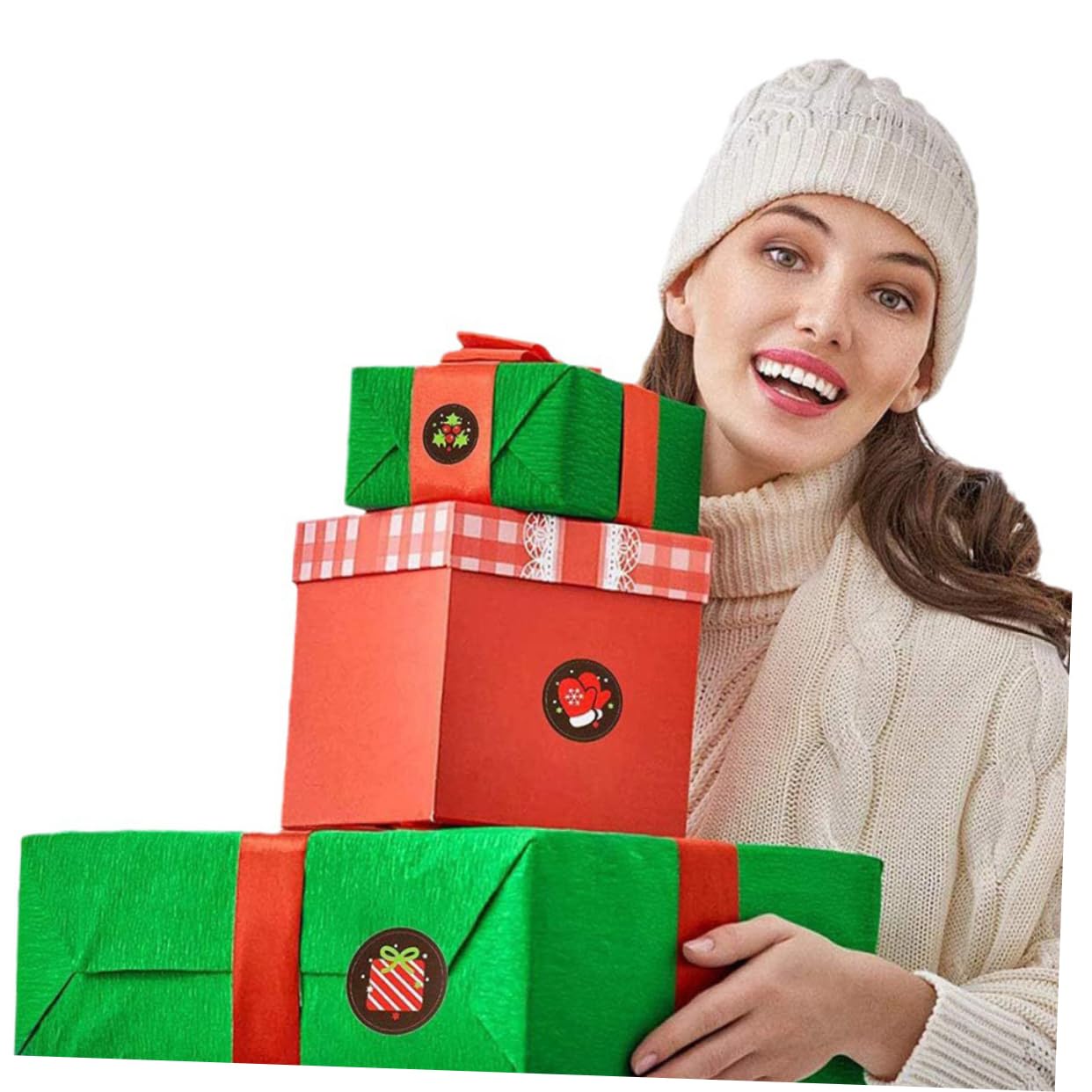 BESTYASH 10rotoli Etichette Adesive Natalizie Adesivi Decorativi Per Regali Natale Per Biglietti e Decorazioni Festive Design Natale