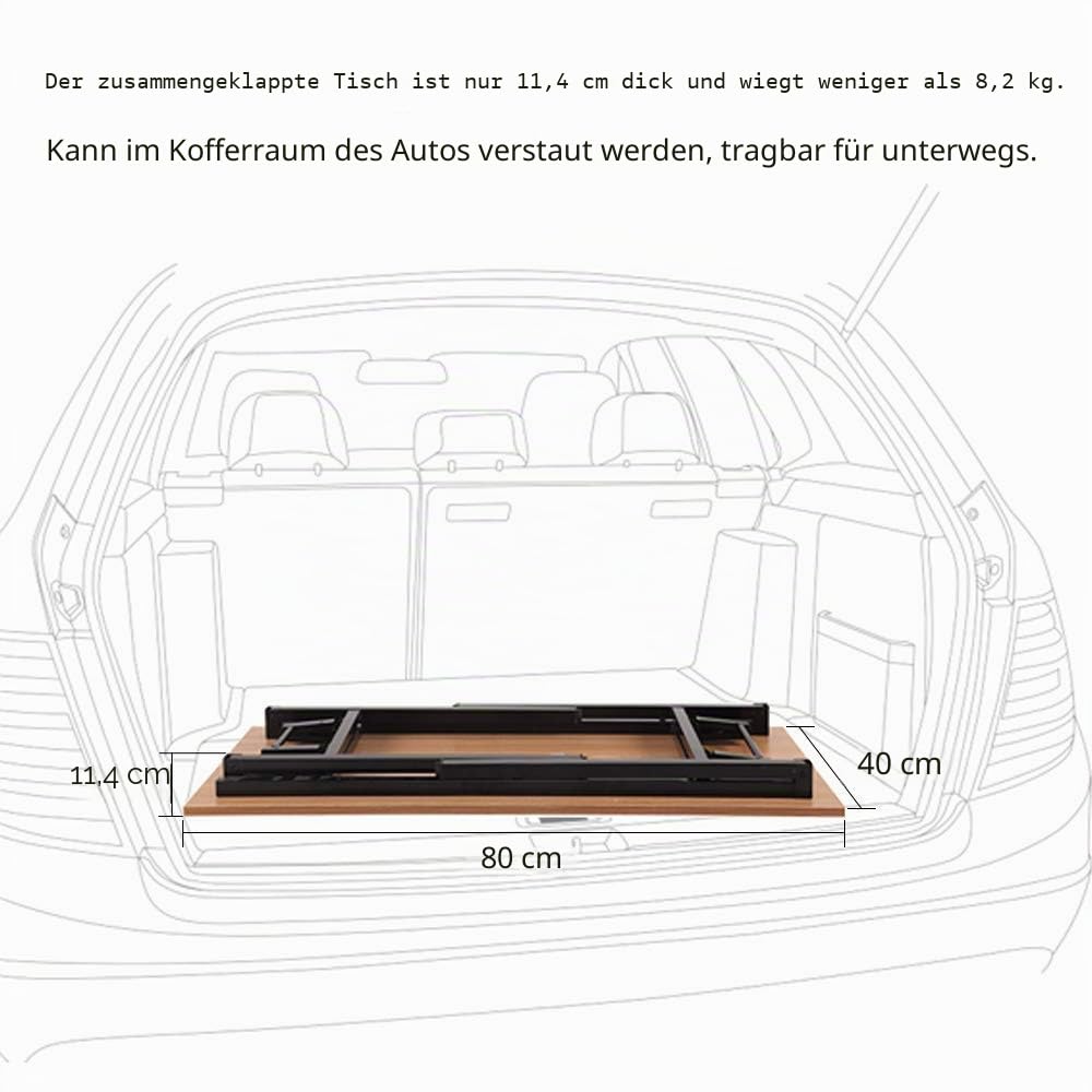 SDHYL Klapptisch, Computertisch, Schreibtisch, Bürotisch, Home-Office-Tisch, Faltbarer Schreibtisch für Home-Office, kleine Räume (Teak/Schwarz, 100_x_60cm)