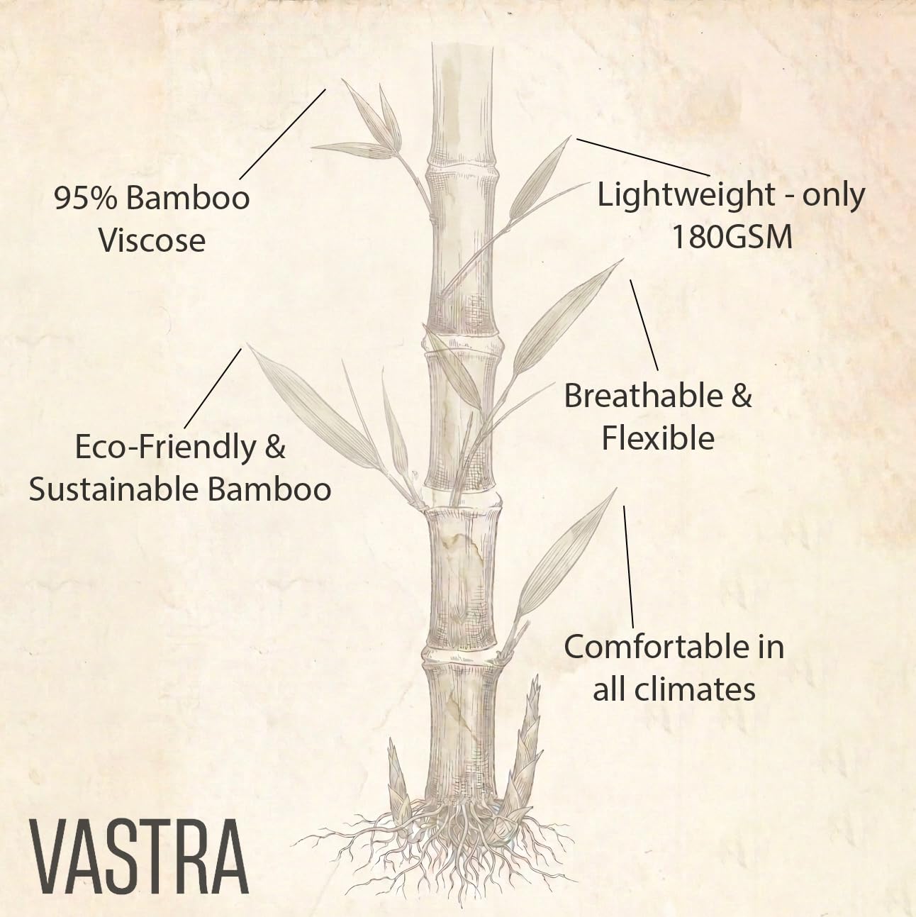 Vastra Brands 95% Premium Bamboo - Camiseta para hombre (paquete doble)