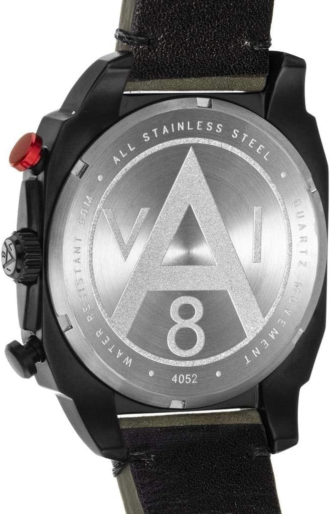 AVI-8 مردانه فولاد ضد زنگ هاوکر هانکر هانتر ، چرمی بند چرمی ژاپنی- کوارتز ، سبز ، ساعت مچی گاه به گاه 21.5 (مدل: AV-4052-08)