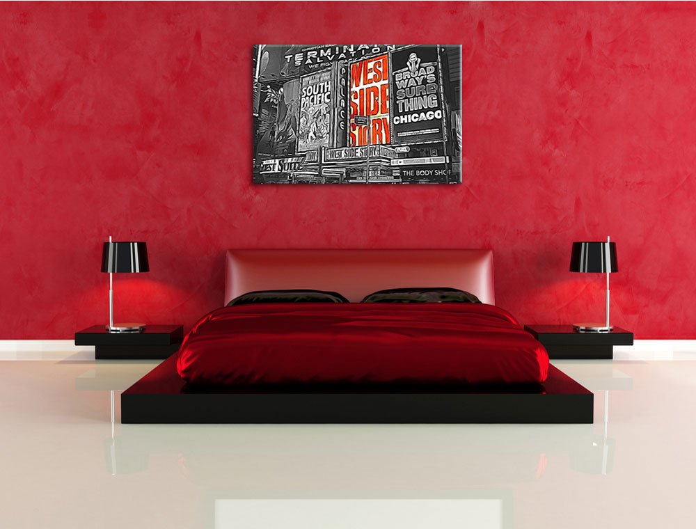 Programma della famosa Broadway Stampa su tela 120x80 cm artistica murale