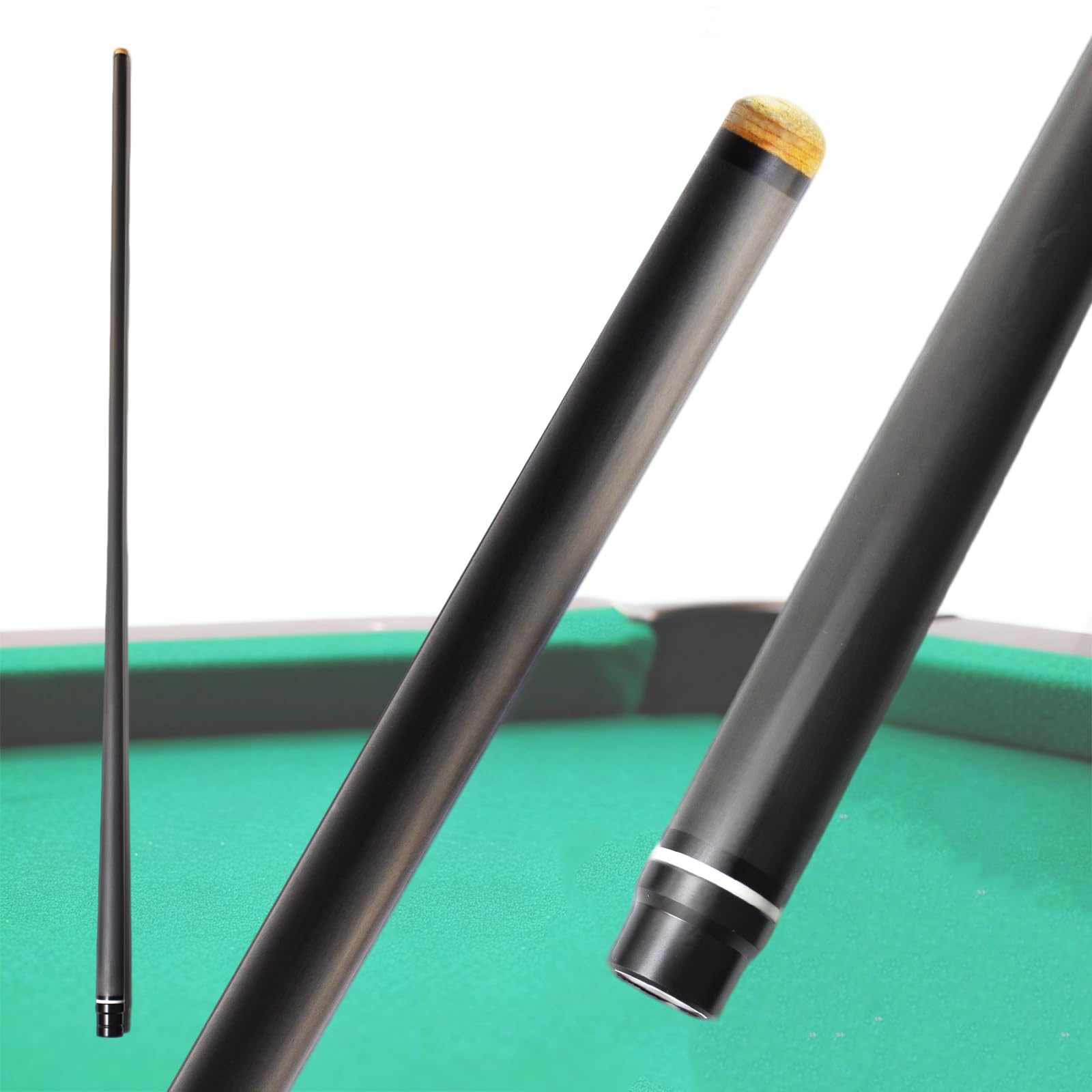 KHEALING 29-inch PING Carbon Pool Cue, Single Shaft, 11.8mm, 12.5mm, or 13mm Tips, Ultra Smooth and Controllable, Pro Taper (Uni-loc_12.5mm)