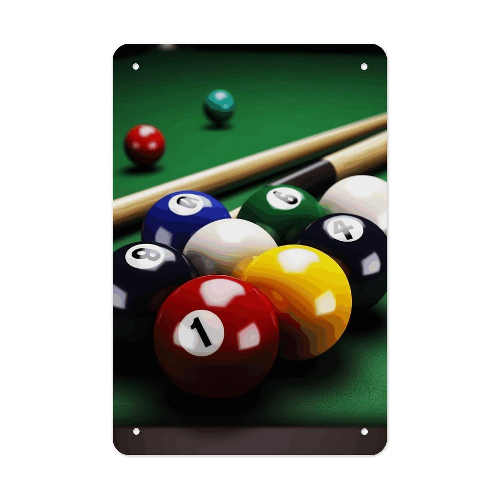 QMNLKH Billiards Plaques for Wall Decor, Personalized Metal Tin Sign for Home, Multifunctional Poster for Office, Fashion Painting for Hallway, Wall Art Pictures, 7.9x11.8Inch