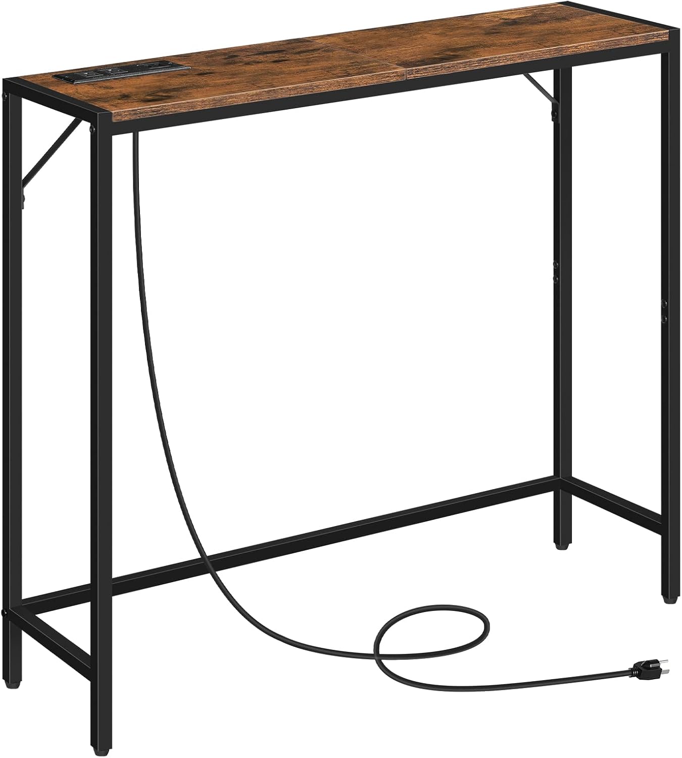 MAHANCRIS Console Table with Power Station, 30.1” Entryway Table, Behind Sofa Table