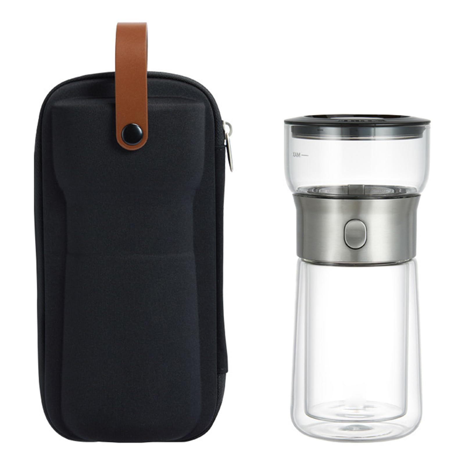 HDOYTXXM Travel Teapoys for Single Serve Including Tap Brewing and Cup Ideal Present for Tea Enthusiasts Twin Wall