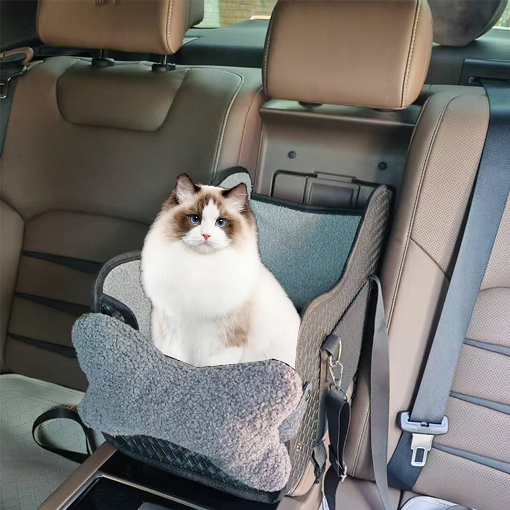 Sedia per Cane all’Aperto – Console Centrale Auto, Sedie Auto Pliabili per Piccoli Gatti e Cani di Meno di 7 kg, Letto per Cane Lavabile con Cerniera a Zip