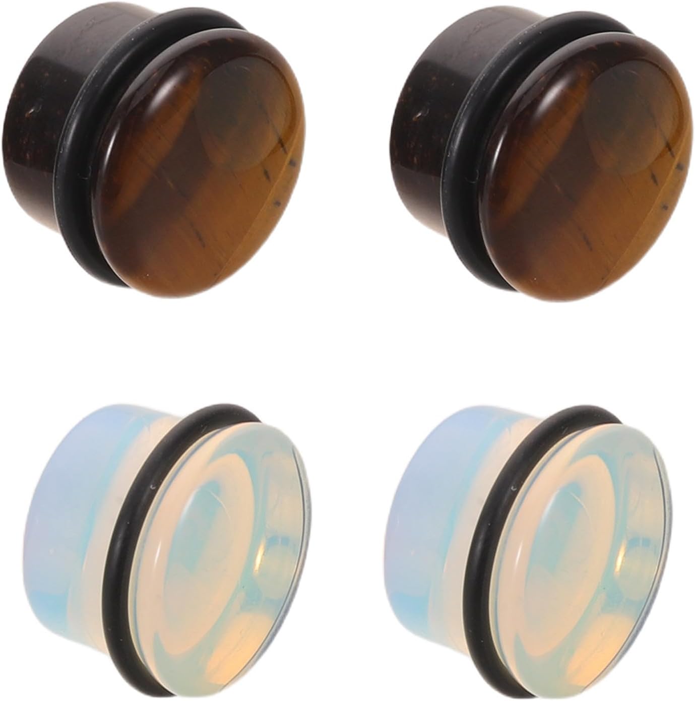 SHOWERORO Stone Mushroom Ear Gauges Plugs, 16mm 2 Pair Hip Hop Jewelry