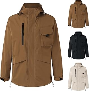 Men's Rain Jacket Waterproof Breathable Raincoat with Hood Rain Parka Windproof Rain Jackets Men Autumn Jacket Wind Jacket Coats Raincoat Transition Jackets Softshell Jacket Lightweight Spring Autumn