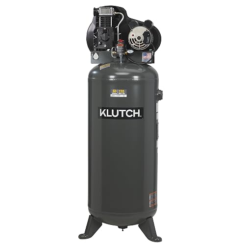 Klutch 60-Gallon Vertical Air Compressor, Single-Stage, 3.7 HP, 230V | Dependable compressed-air output, Demanding shop and garage air-tool use, Maintenance-friendly access