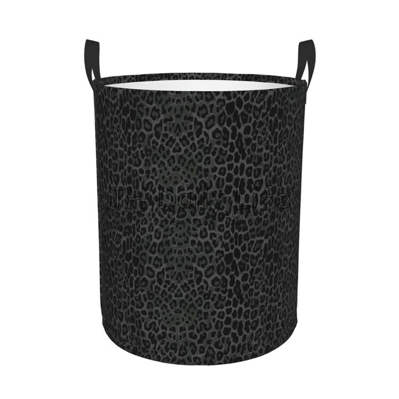 Fabric laundry hamper Leopard Laundry Basket Foldable Large Capacity Storage Organizer Waterproof for Family(L)