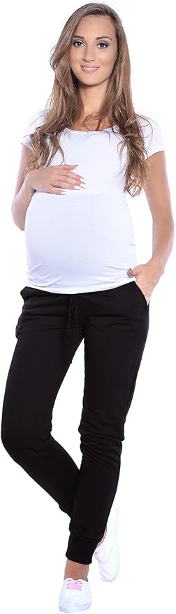 Mija - Casual Maternity Pants with Abdominal Panel
