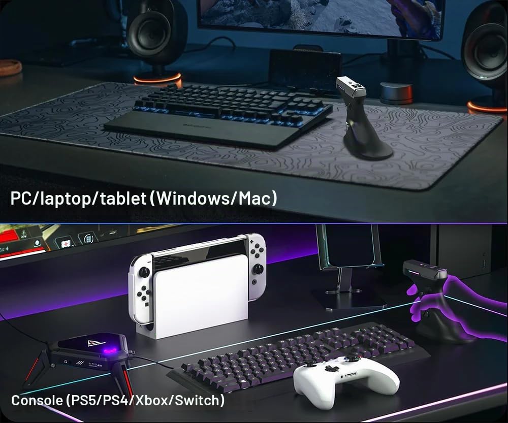 ErgoStrike7: mouse da gioco FPS di ultima generazione con ritorno arrière (nero)