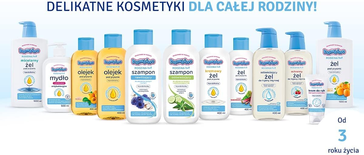 Bambino RODZINA Odświeżający żel do higieny intymnej hiperdelikatny 400 ml