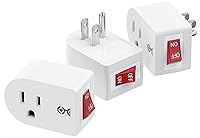 Cable Matters ETL Listed 3-Pack Grounded Outlet Switch - On/Off Plug Switch, Single Outlet Adapter with LED Indicator, White 15A 1875W