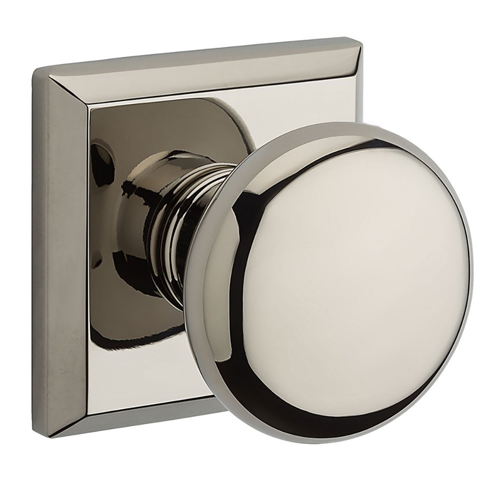 Bouton de porte TSR rond Baldwin avec rosace carrée traditionnelle en laiton massif