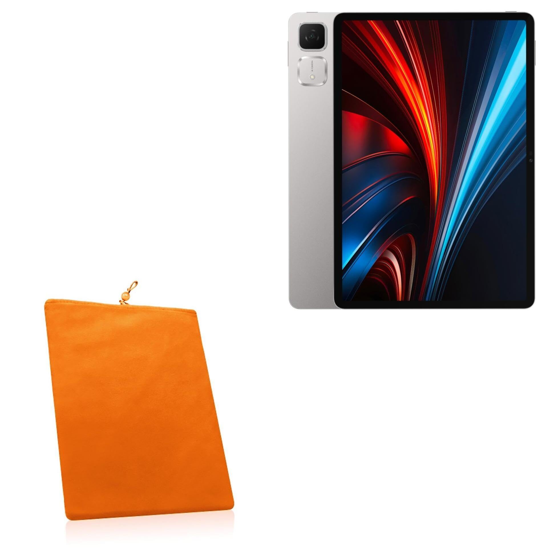 BoxWave Case Compatible with Honor Tablet GT - Velvet Pouch, Soft Velour Fabric Bag Sleeve with Drawstring - Bold Orange