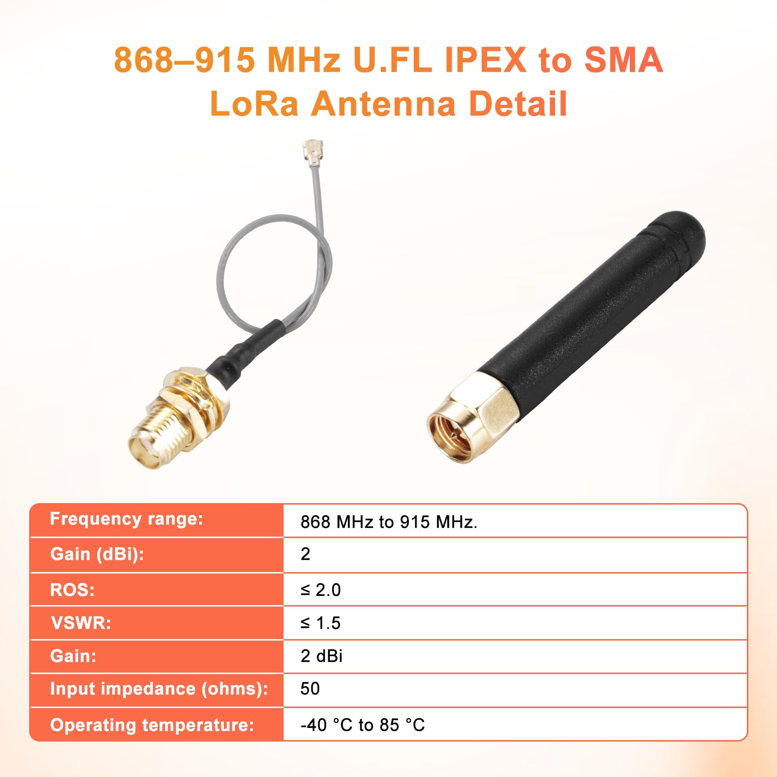 3 antenne radio da 868 – 915 MHz U.FL IPEX a SMA LoRa, 3dBi 50Ω per Lora V3 WiFi Board