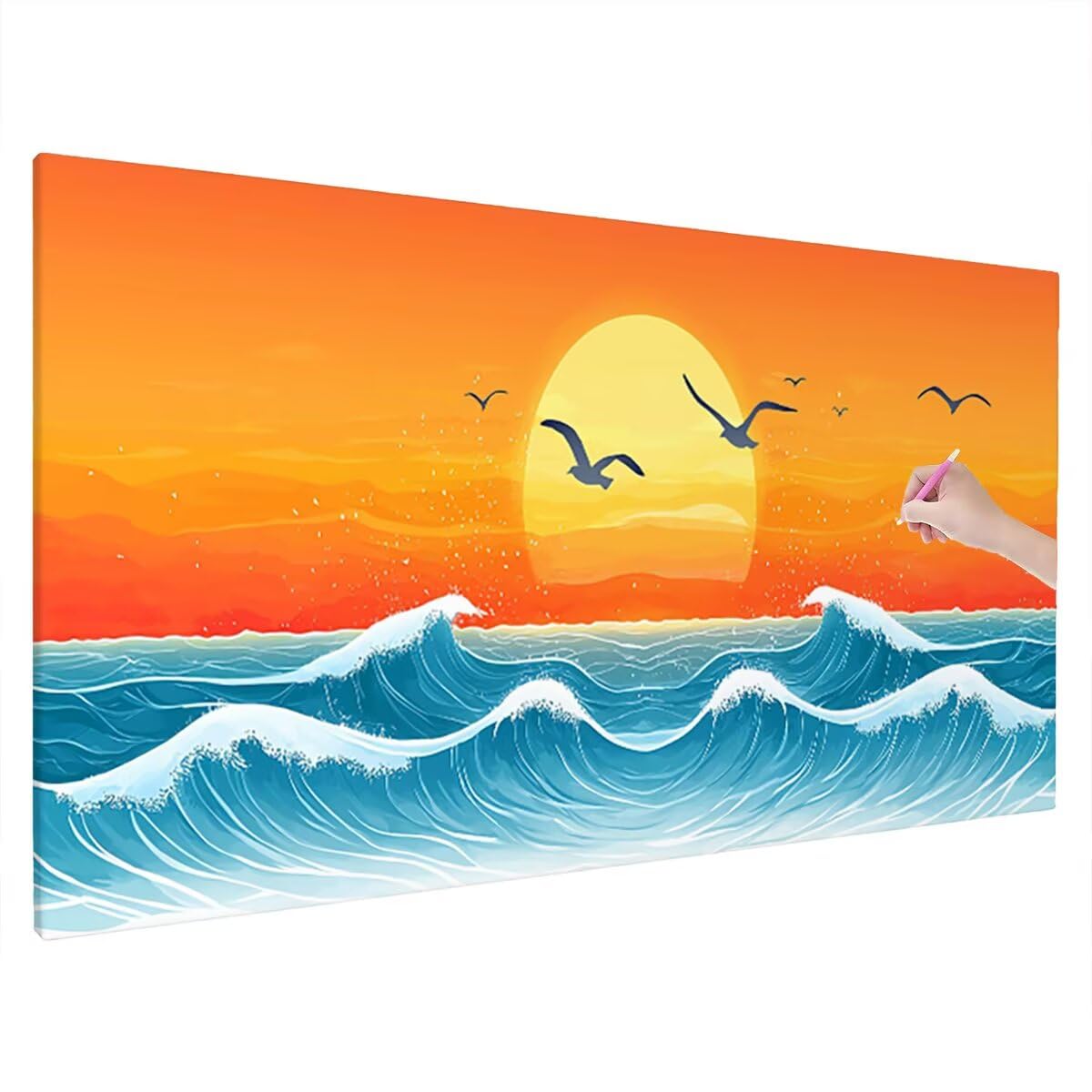 Obraz diamentowy duży rozmiar 180 x 70 cm, obraz diamentowy oceaniczny kompletny zestaw, DIY dla dorosłych, diamentowe malowanie zestawy do dekoracji wnętrz (abstrakcyjny) S-63
