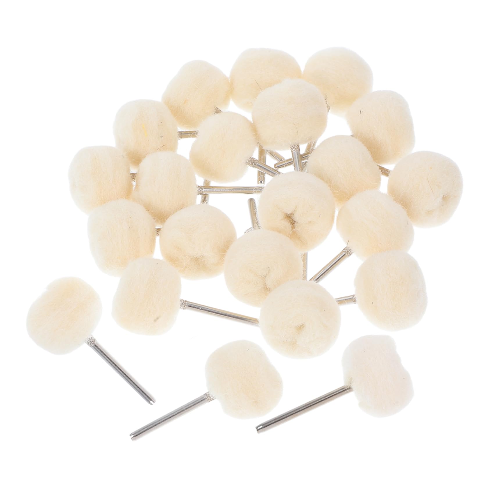 Garneck 20 Pcs Drill Polisher Jewelry Polish Buffing Wheel Brushes for Cleaning Buffing Brush Buffer Attachment Drill Buffer Stone Polishing Tool Ring Polishing Brush Beige Alloy