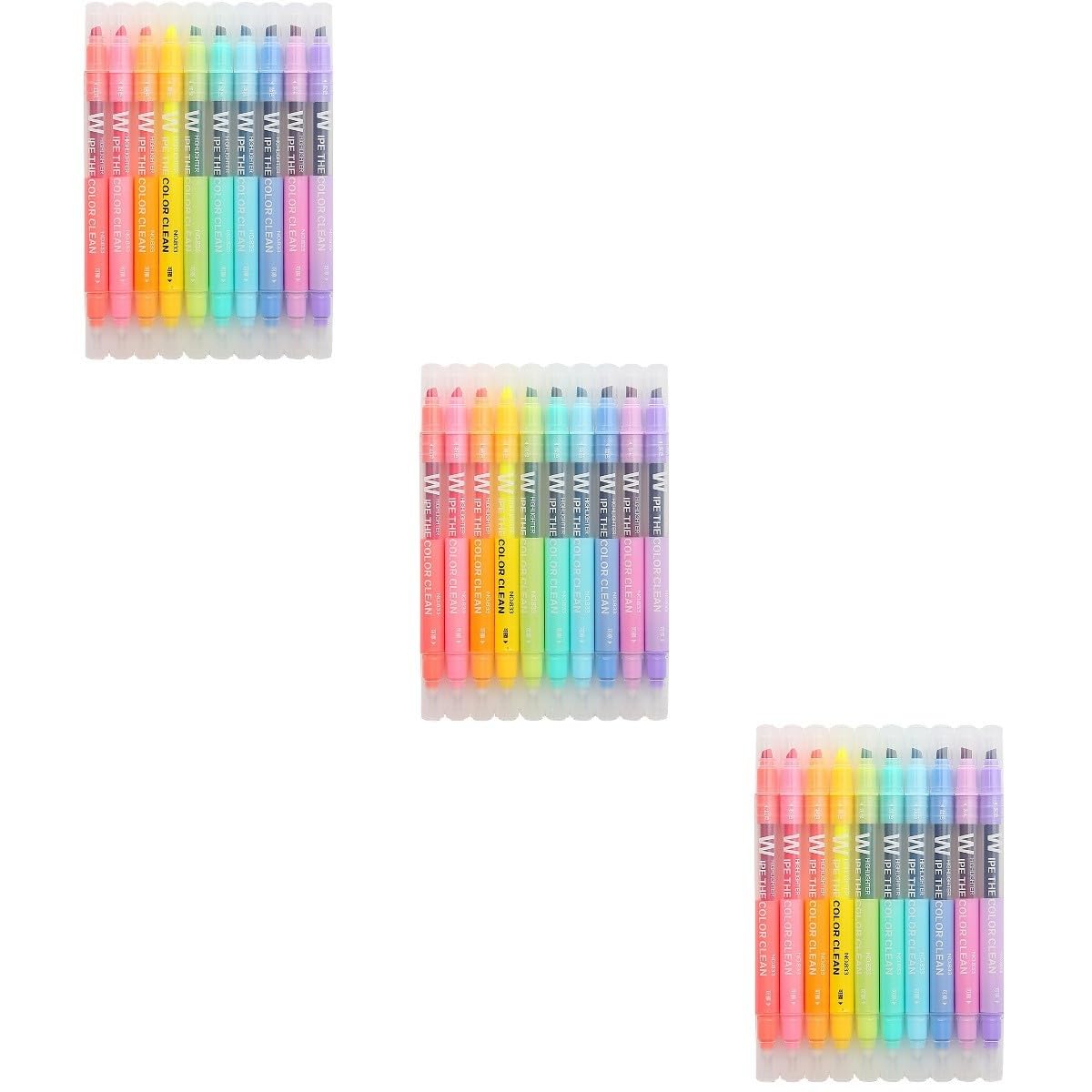 30pièces Stylos Marqueurs Effaçables à Double Couleurs Pastel Feutres à Écriture Lisse Pour Étudiants Pratique Pour Bureau Et