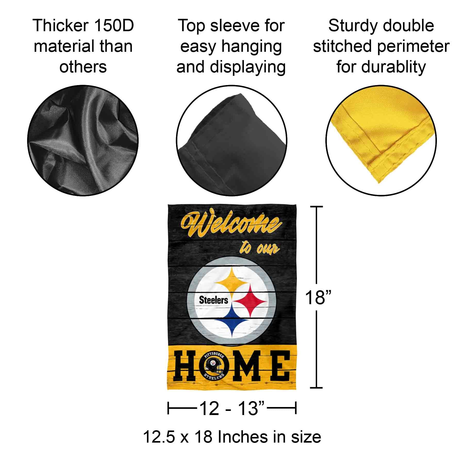 WinCraft Pittsburgh Steelers Welcome Home Dekoracyjna flaga ogrodowa dwustronna baner
