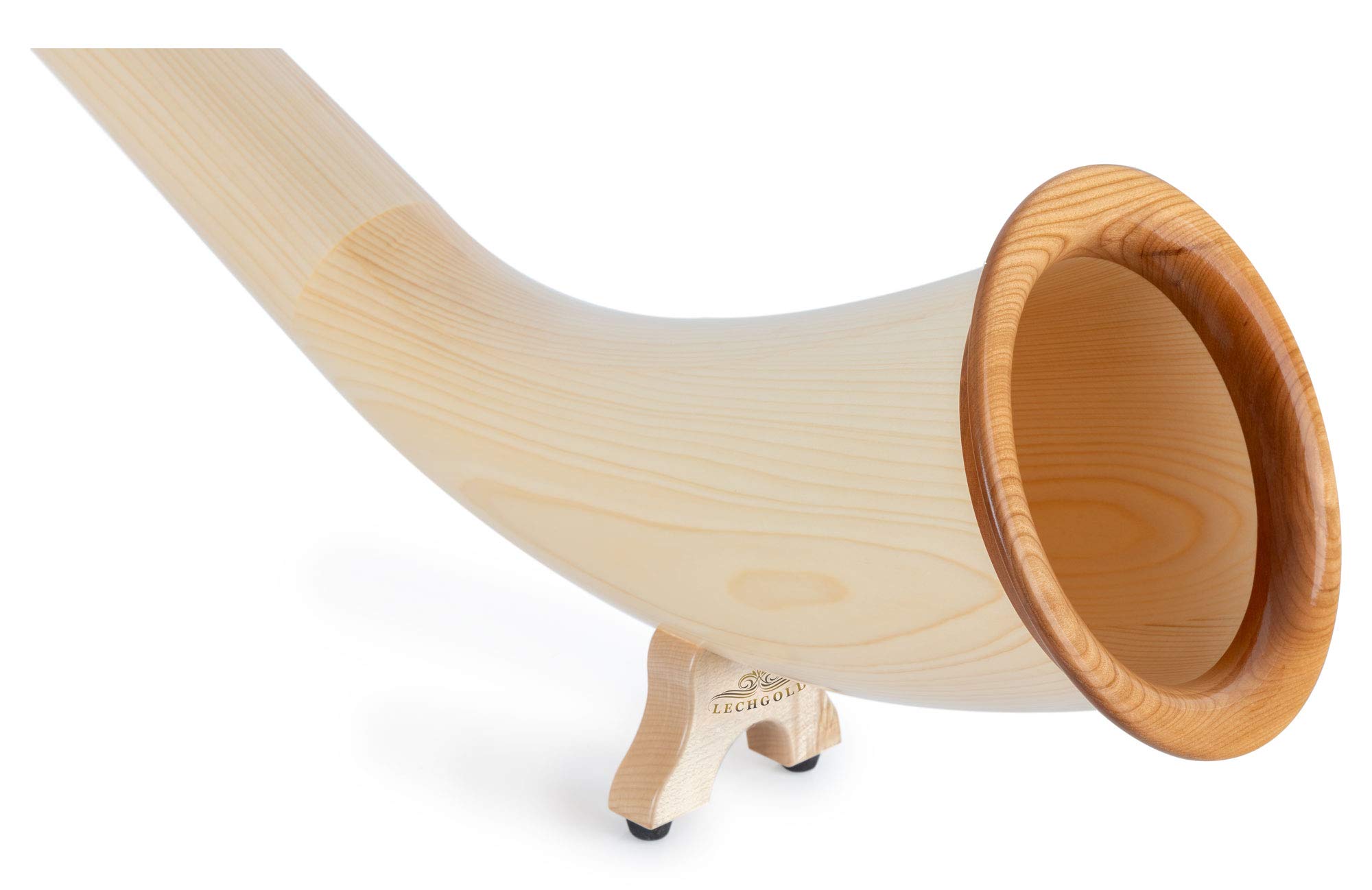 Alphorn Natur Fichte F (3-teilig, F-Stimmung, 360 cm, natur lackiert, 440 Hz, inkl. 19 mm Mundstück)